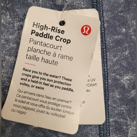Lululemon High Rise Paddle Crop 15.75" Denim Wash Print Blue Hail Multi Size 4 - Picture 14 of 16